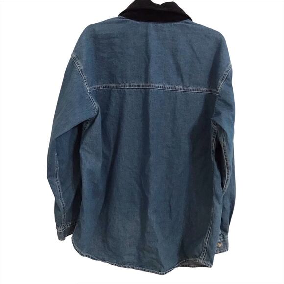 Holiday Denim Shirt Embroidered Snowman Y2K - Picture 2 of 9